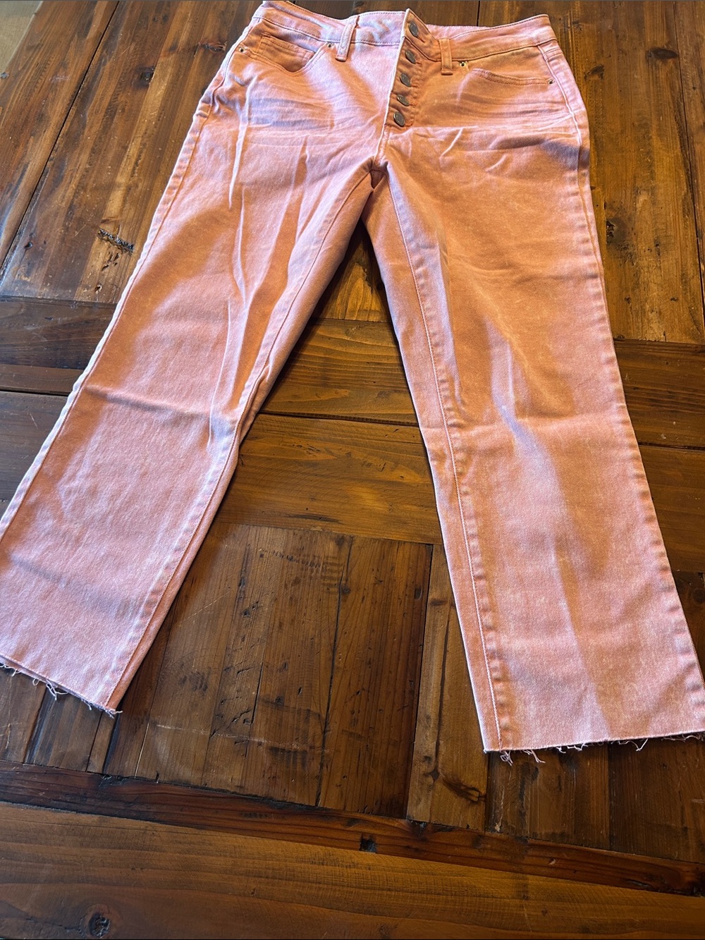 Time and Tru Pink Straight-Leg Cropped Jeans
